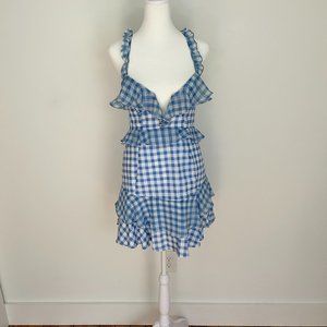 For Love and Lemons Blue & White Gingham Dress